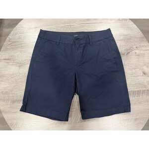 J.Crew Navy Chino Shorts Mid Rise Classic Casual Preppy Size 8